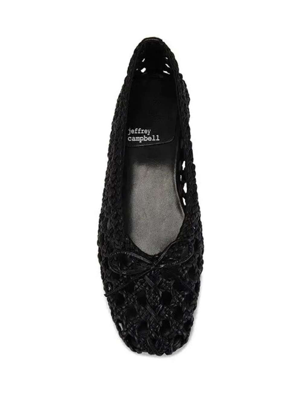 Jeffrey Campbell My Weave Flats Black Woven Bow Detail Ballet Flats | Size 7